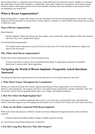 breast enhancement is a significant choice that