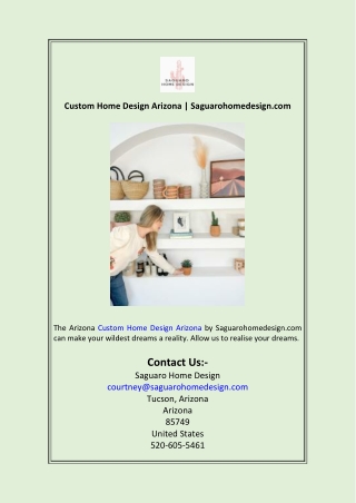 Custom Home Design Arizona  Saguarohomedesign.com