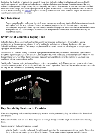 evaluating the durability of taping tools