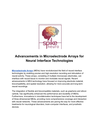 advancements in microelectrode arrays for neural
