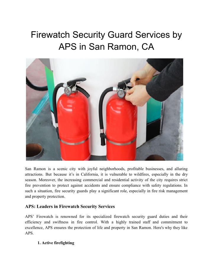 firewatch security guard services