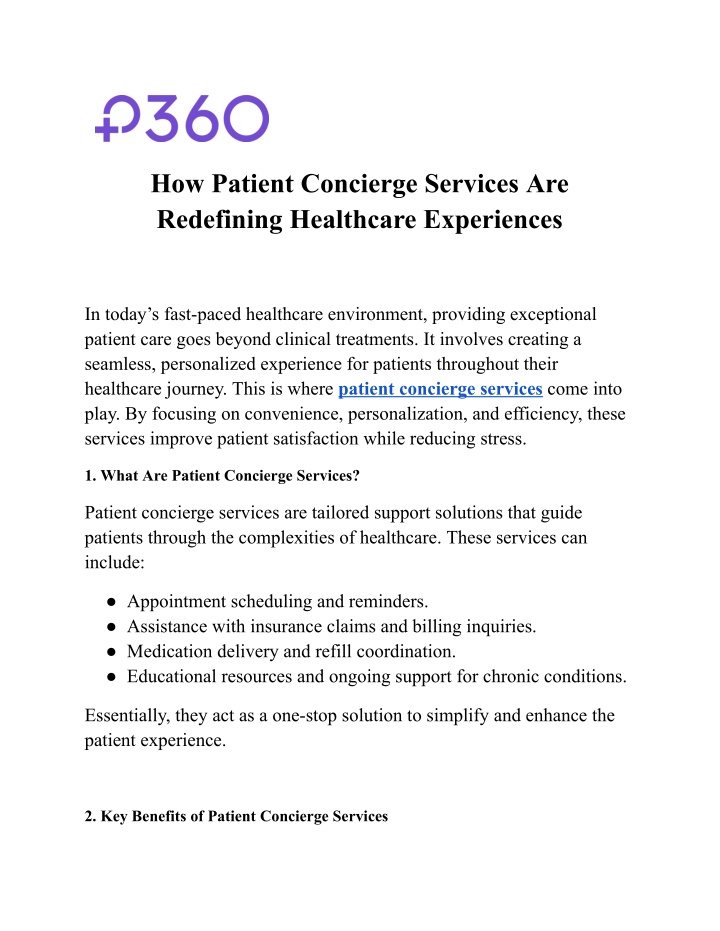 how patient concierge services are redefining