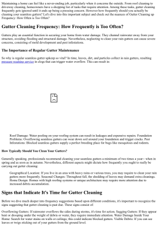 Gutter Cleaning Frequency: How Often is Too Often?