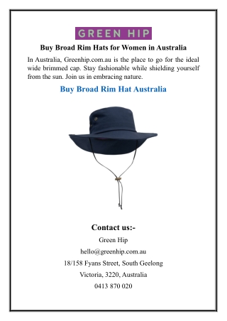 Buy Broad Rim Hats for Women in Australia