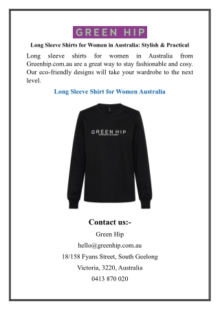 Long Sleeve Shirts for Women in Australia Stylish & Practical