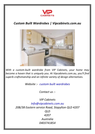 Custom Built Wardrobes  Vipcabinets.com.au