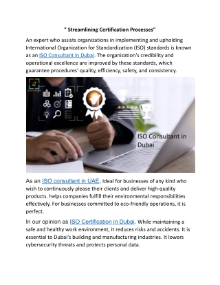 streamlining certification processes
