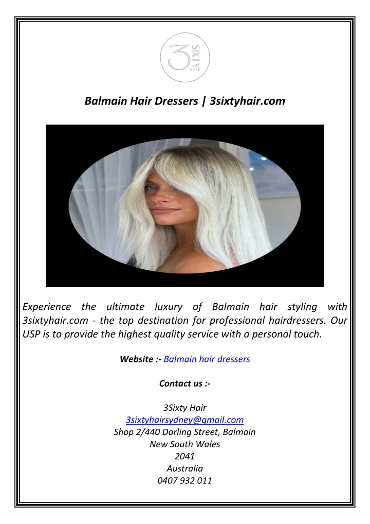 balmain hair dressers 3sixtyhair com