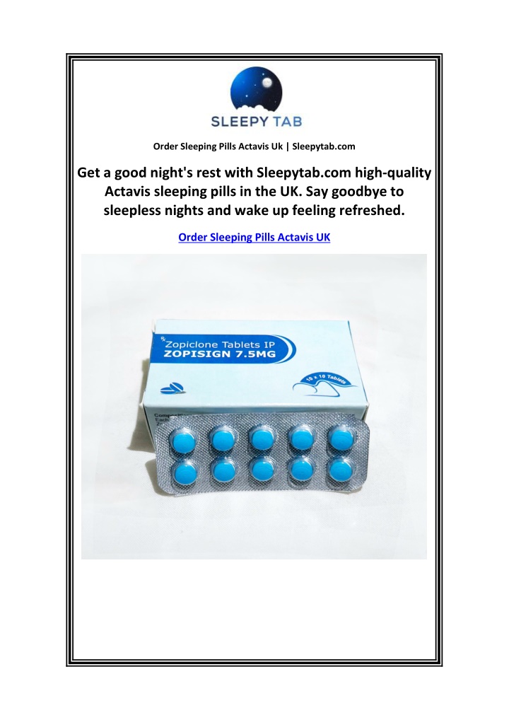 order sleeping pills actavis uk sleepytab com