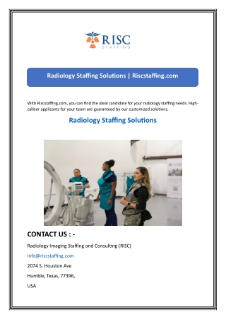 Radiology Staffing Solutions  Riscstaffing