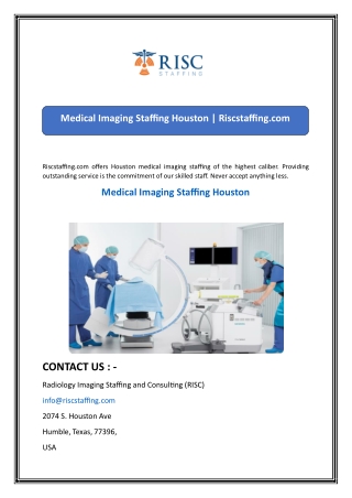 Medical Imaging Staffing Houston  Riscstaffing