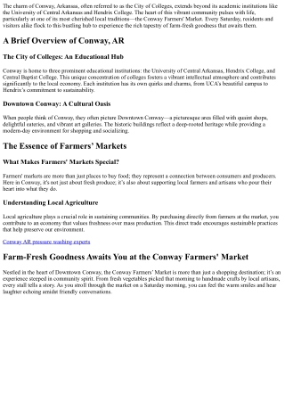 Farm-Fresh Goodness Awaits You at the Conway Farmers' Market