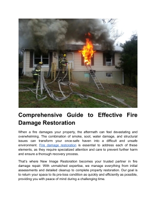 Comprehensive Guide to Effective Fire Damage Restoration