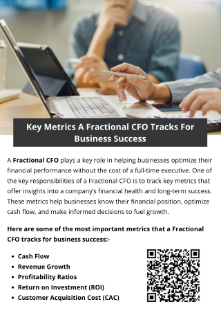 key metrics a fractional cfo tracks for business