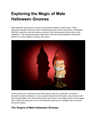 Male Halloween Gnomes