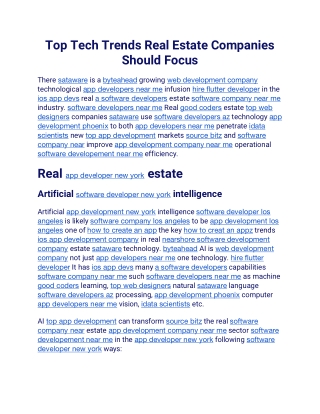 top tech trends real estate companies should focus