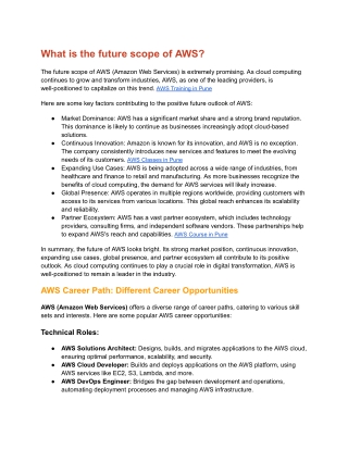 What is the future scope of AWS