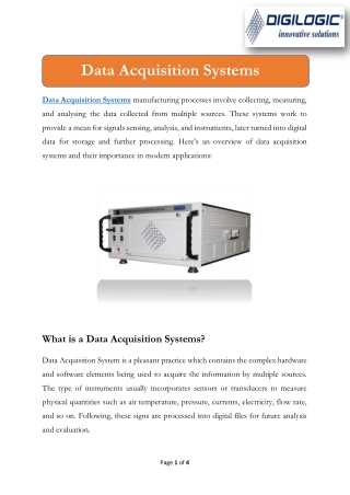 Data Acquisition System from Digilogic Systems