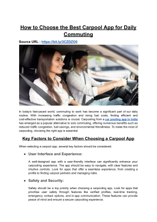How to Choose the Best Carpool App for Daily Commuting