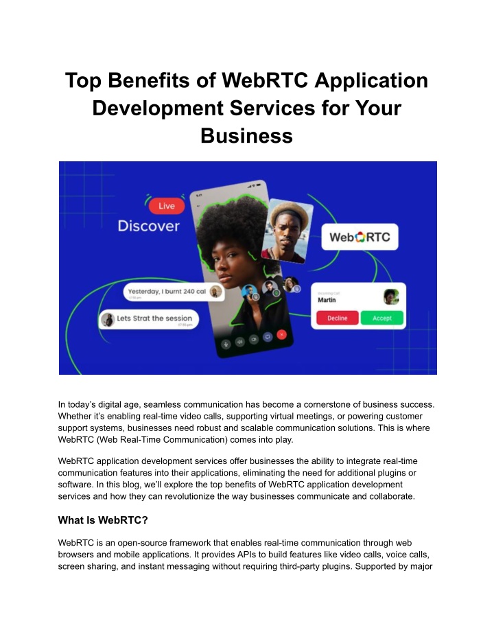 top benefits of webrtc application development