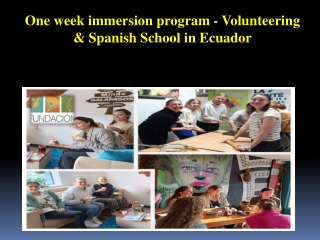 One week immersion program - Volunteering & Spanish School in Ecuador