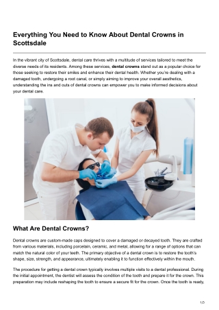 Everything You Need to Know About Dental Crowns in Scottsdale