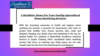 A Healthier Home For Your Family: Specialized Home Sanitizing Services