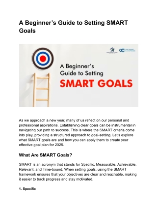 A Beginner’s Guide to Setting SMART Goals