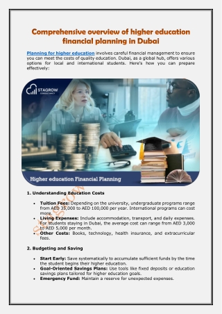 Comprehensive overview of higher education financial planning in Dubai