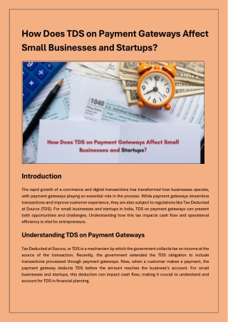 how does tds on payment gateways affect small