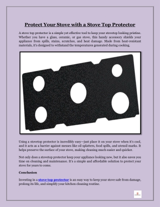 Protect Your Stove with a Stove Top Protector