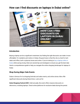How can I find discounts on laptops in Dubai online_
