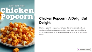 Chicken Popcorn A Delightful Delight