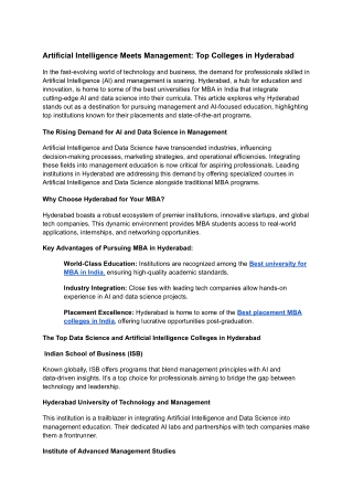Artificial Intelligence Meets Management_ Top Colleges in Hyderabad.docx