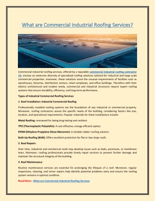 What are Commercial Industrial Roofing Services