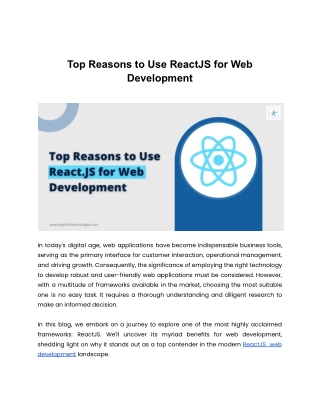 top reasons to use reactjs for web development