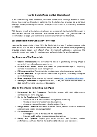 The Ultimate Guide to Building dApps on Sui Blockchain