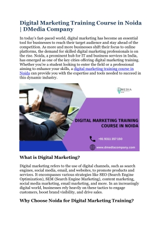 Digital Marketing Training Course in Noida