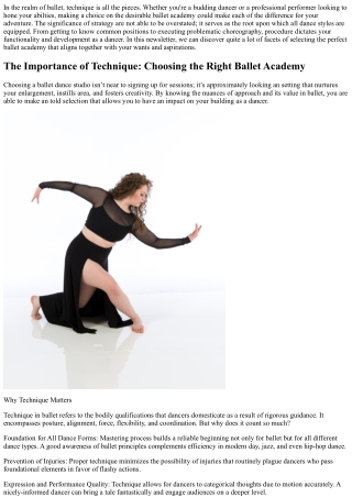 in the realm of ballet technique