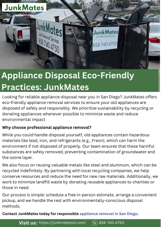 Appliance Disposal Eco-Friendly Practices JunkMates