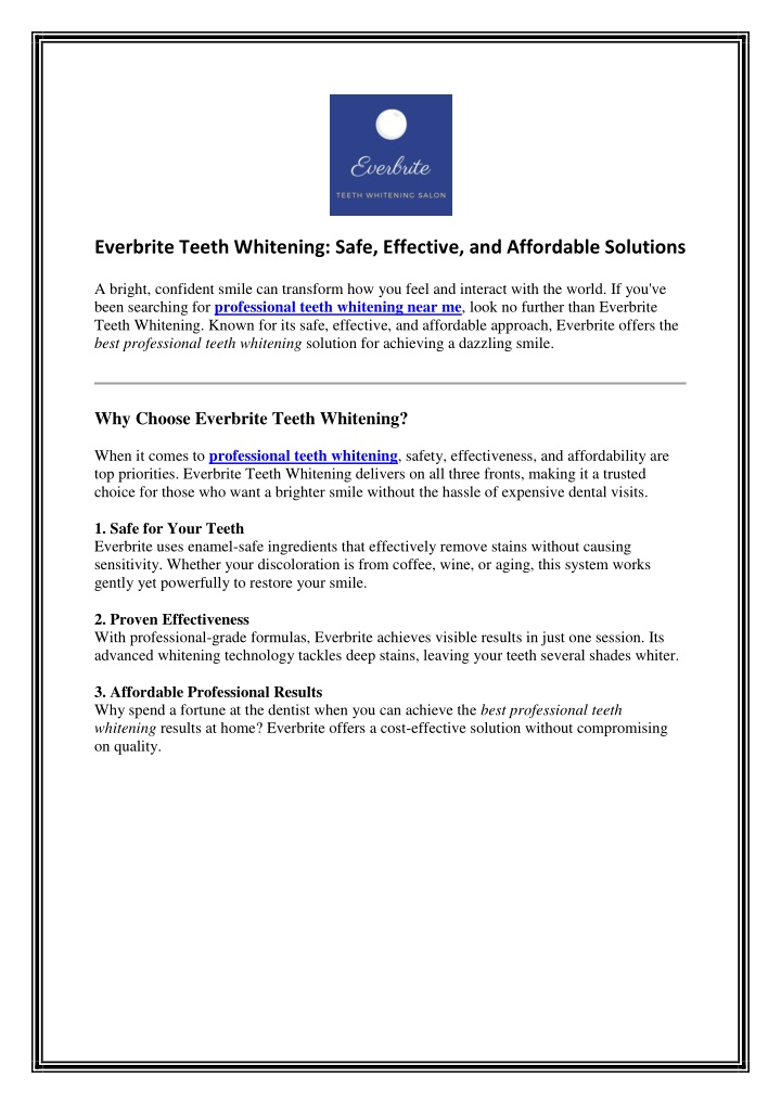 everbrite teeth whitening safe effective