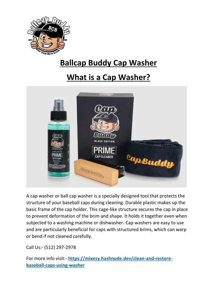 ballcap buddy cap washer