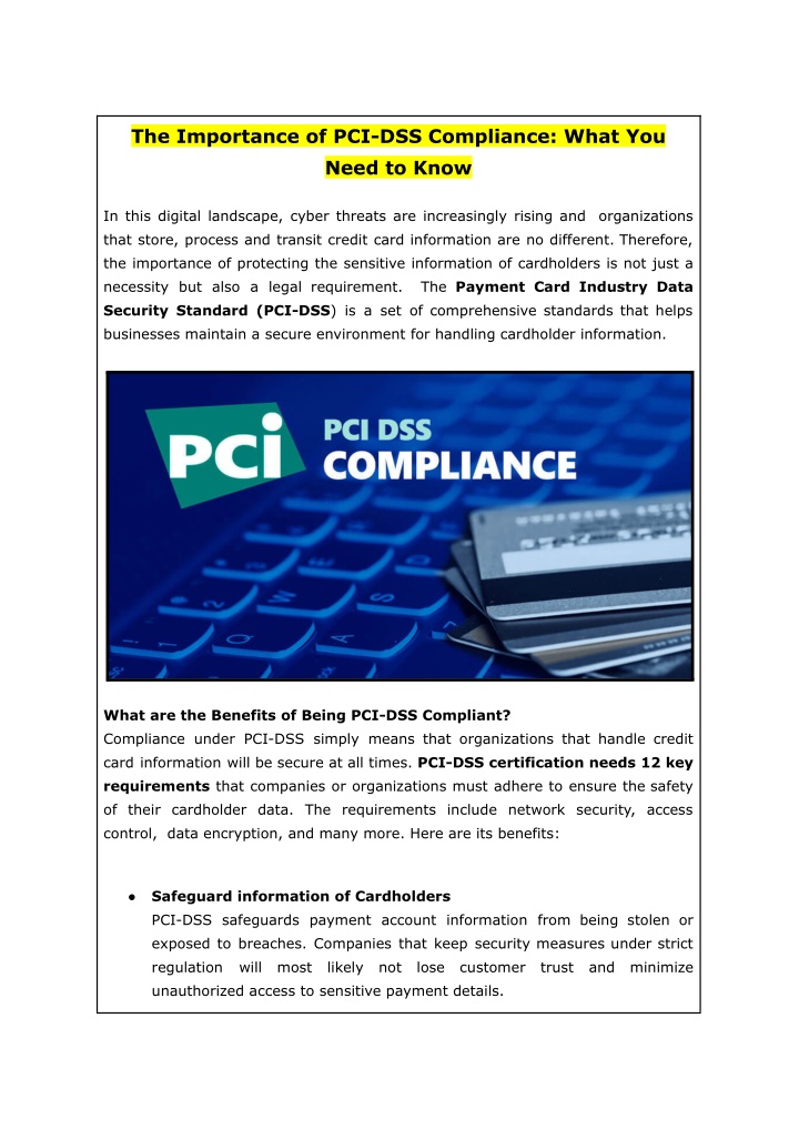 the importance of pci dss compliance what