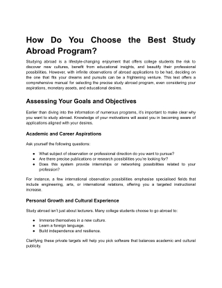 how do you choose the best study abroad program