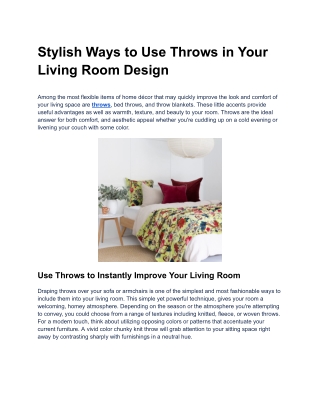 stylish ways to use throws in your living room