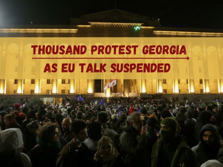 thousands protest in georgia as eu talks suspended