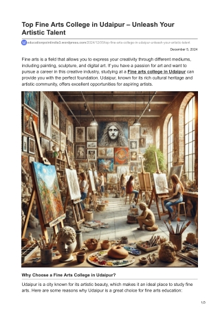 educationpointindia3.wordpress.com-Top Fine Arts College in Udaipur  Unleash Your ArtisticTalent