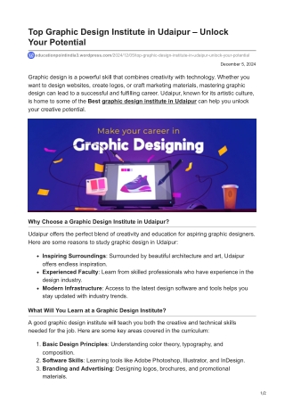 educationpointindia3.wordpress.com-Top Graphic Design Institute in Udaipur  Unlock YourPotential