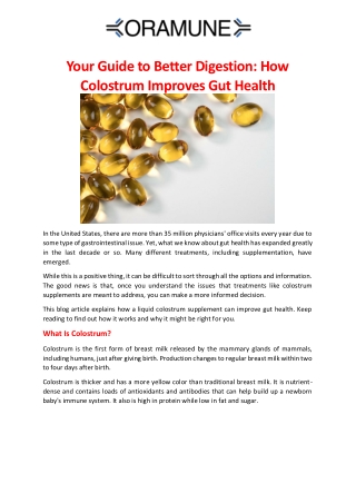 Your Guide to Better Digestion How Colostrum Improves Gut Health