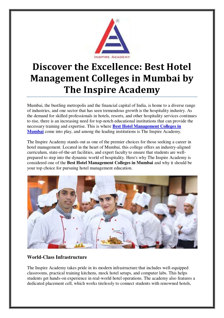 discover the excellence best hotel management